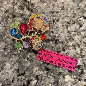 Betsey Johnson Vibrant Jewel-Toned Floral Brooch